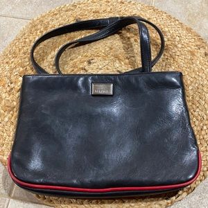 Perlina black leather purse